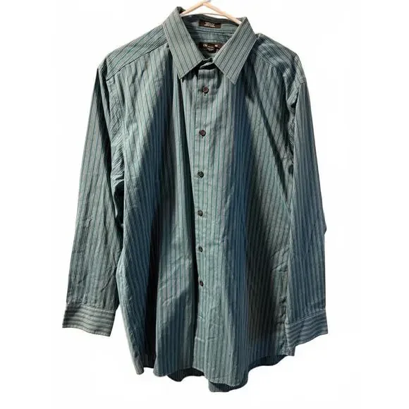 Claiborne Wrinkle-Free 100% Cotton Striped ButtonUp Shirt 32 - Picture 4 of 5